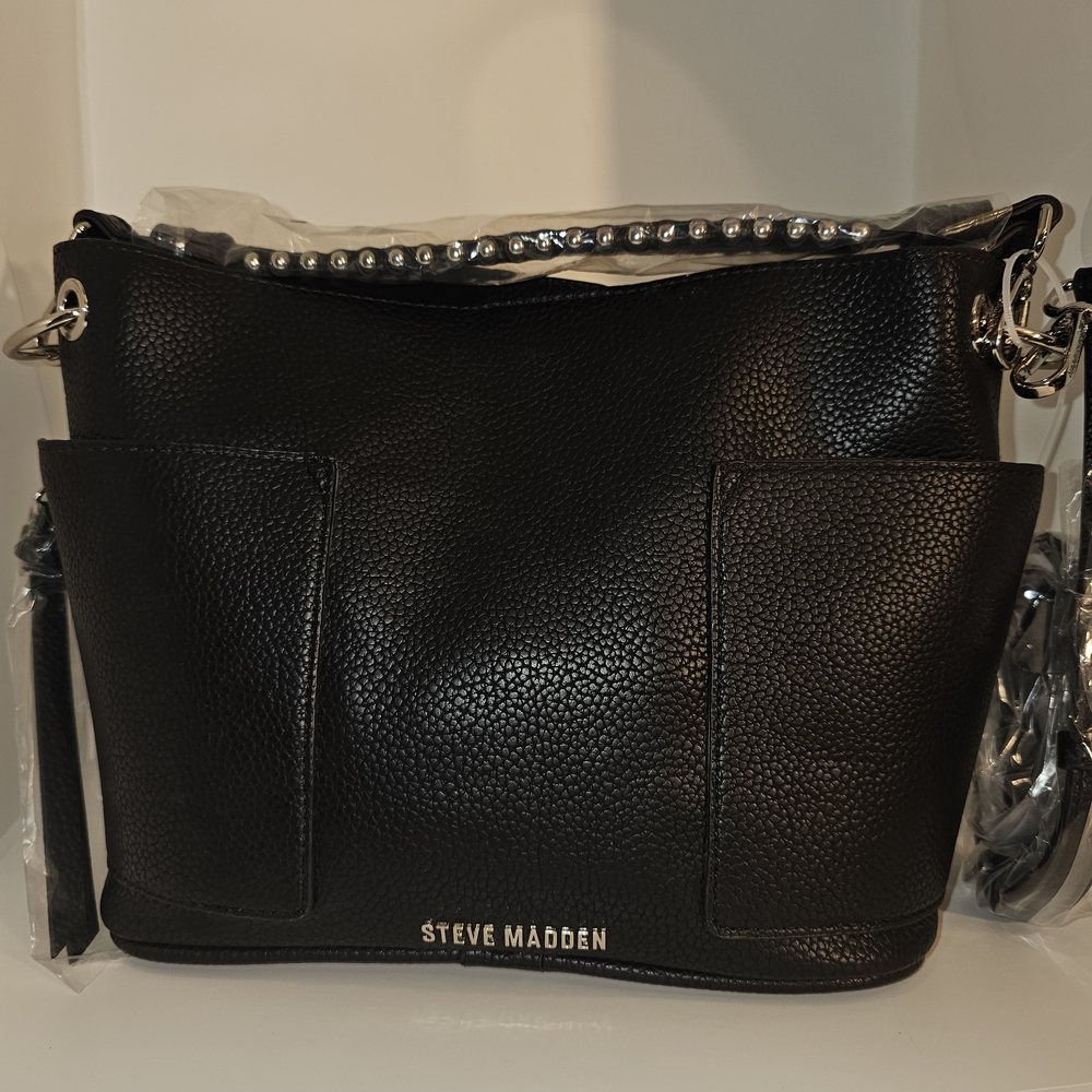 Steve Madden Bucket Bag With Studded Shoulder Strap And Crossbody Strap NWTs
